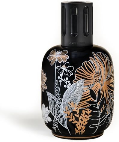 MAISON BERGER - Lampe Berger Home Fragrance Lamp Diffuser - Model Porcelain - Air Freshener - 6.3 x 3.6 x 3.6 inches (Vegetale Black)