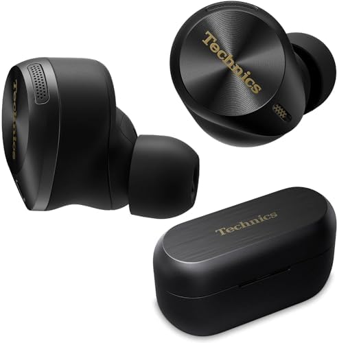 Technics Premium Hi-Fi True Wireless Bluetooth Earbuds with Advanced Noise Cancelling, 3 Device Multipoint Connectivity, Hi-Res Audio + Enhanced Calling Wireless Earbuds - EAH-AZ80-K (Black)