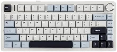 EPOMAKER x Aula F75 Gasket Mechanical Keyboard, 75% Wireless Hot Swappable Gaming Keyboard with Five-Layer Padding&Knob, Bluetooth/2.4GHz/USB-C, RGB (Light Blue, LEOBOG Reaper Switch)